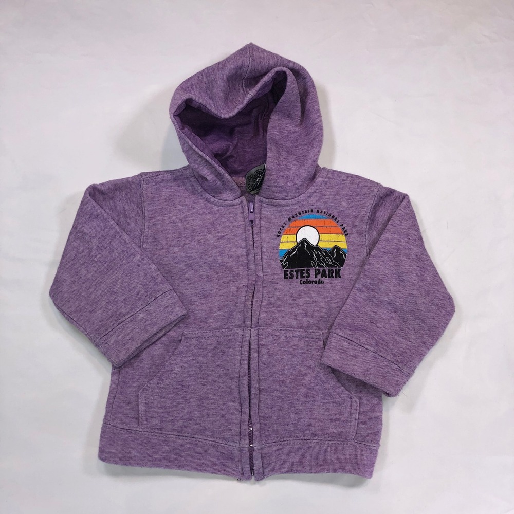 Salt Creek Estes Park Colorado Toddler 2T Purple Zip Up Hoodie Rocky Mountain NP